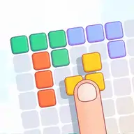 Colorful blocks arranged on a 10x10 grid in the 11-11 puzzle game with special '11' tiles visible