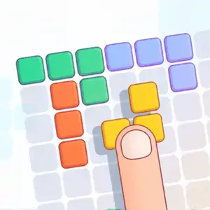 Colorful blocks arranged on a 10x10 grid in the 11-11 puzzle game with special '11' tiles visible
