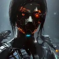 Anime cyborgs side-by-side comparison scene in a relaxing puzzle game