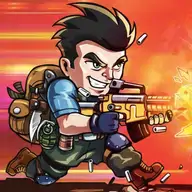 Player parachuting into urban battlefield in Metal Black Wars action shooting game