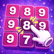 Colorful math puzzle game interface showing numbered tiles and a target sum in Number Tumbler