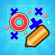 Two players competing in a colorful Tic Tac Toe Multiplayer online match with chat and leaderboard visible