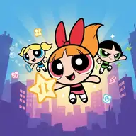 Superhero battling villains in a chaotic city street in Townsville In Peril action-adventure game